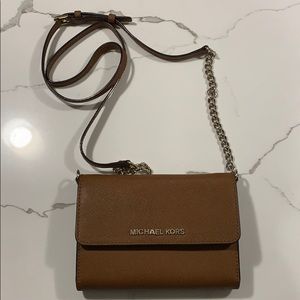 Michel Kors Jet Set Travel Crossbody, Cognac